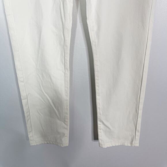 J McLaughlin Size 8 Cream Cotton Stretch Straight Leg Denim Jeans Off White - Picture 4 of 9